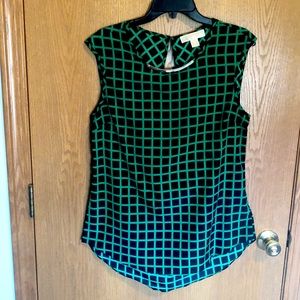 Black and Green Professional Blouse